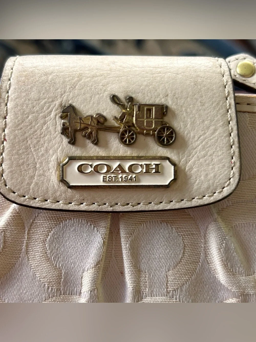 Coach Horse & Carriage Wallet (with minor stains)